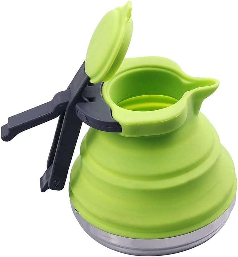Dltsli 1.2L Portable Silicone Collapsible Tea Kettle Outdoor Camping Travel Kettle Foldable