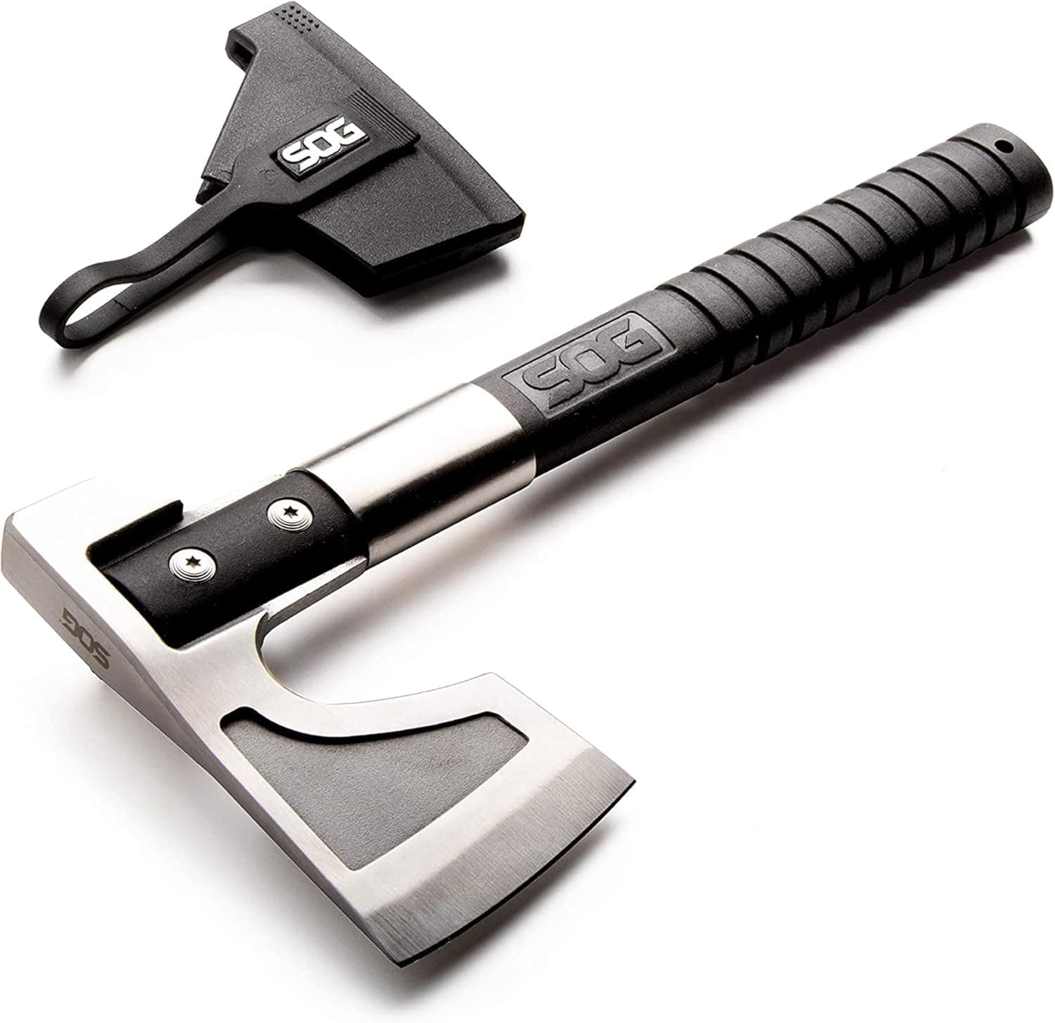 SOG Camp Axe - Compact Camping and Survival Hatchet/Hammer Tool with Sheath (CH1001-CP)
