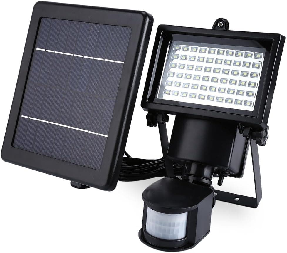 easyshop-nb 60 LED Camping Light Waterproof Solar Powered PIR Motion Detector Wall Lamp