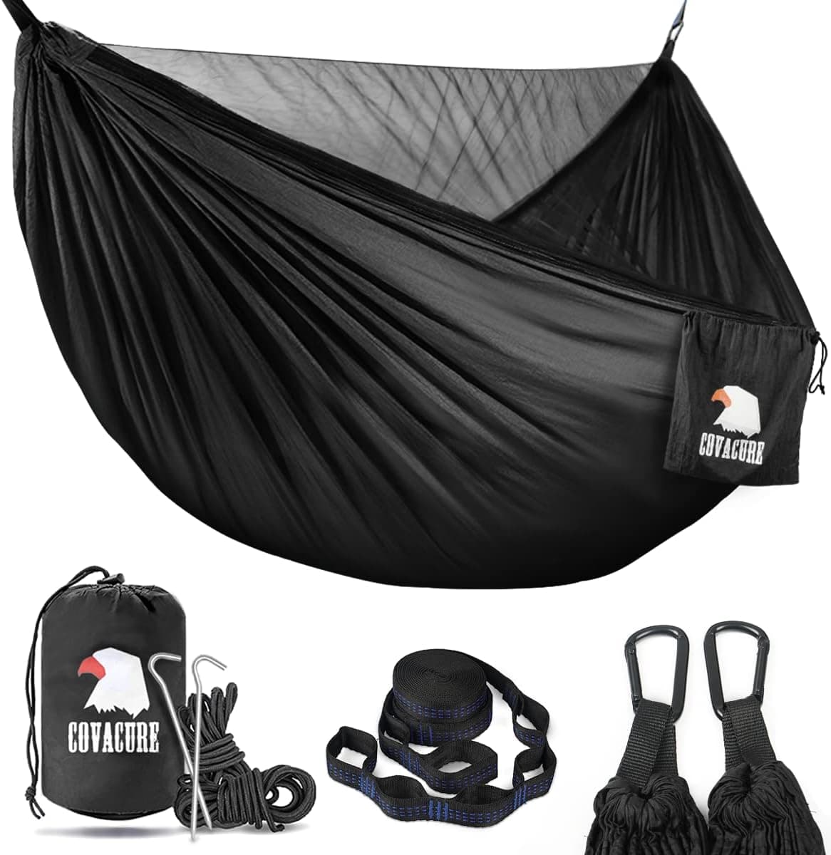 Covacure Camping Hammock with Mosquito Net