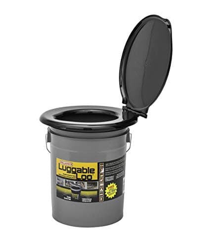 Reliance Products Luggable Loo Portable Toilet, 5 Gallon Capacity, Bucket Style with Snap On Lid, Seat and Cover, Includes Metal Handle for Easy Transport