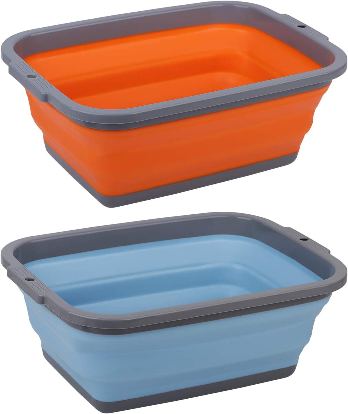 2 Pack Collapsible Sink with 2.25 Gal / 8.5L Each, Foldable Dish Tub for Washing Dishes, Camping, Hiking and Home