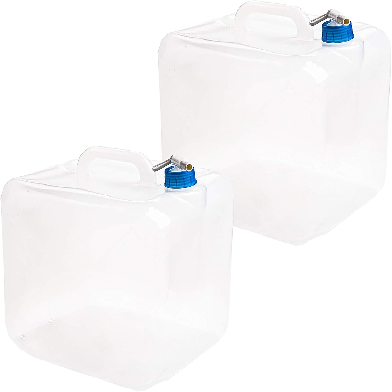 Cedilis 2 Pack 5.3 Gallon Collapsible Water Container with Spigot, BPA-Free Camping Jug