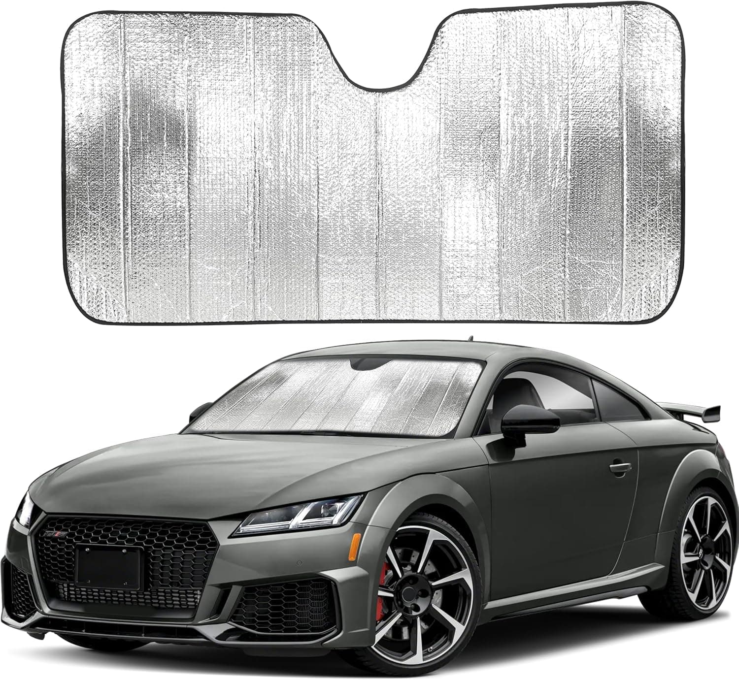EcoNour Accordion Car Windshield Sun Shade, Foldable UV Protection 58" x 28"