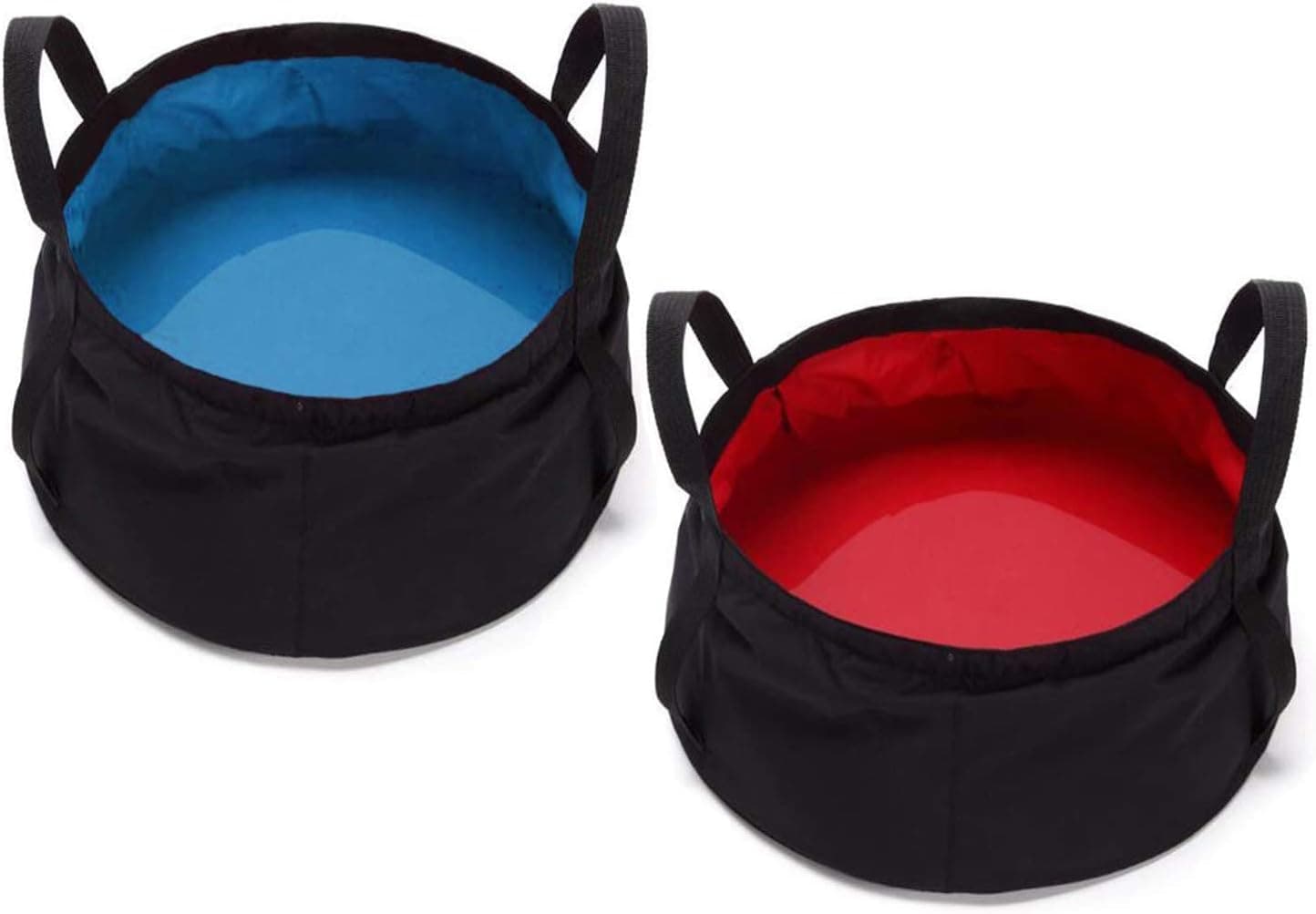 2-Pack Collapsible Bucket with Handle 2 Gallon Portable Camping Wash Basin Folding Water Container for Fishing Beach