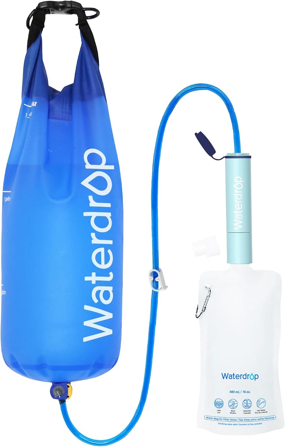 Waterdrop Gravity Water Filter Straw with Gravity Bag
