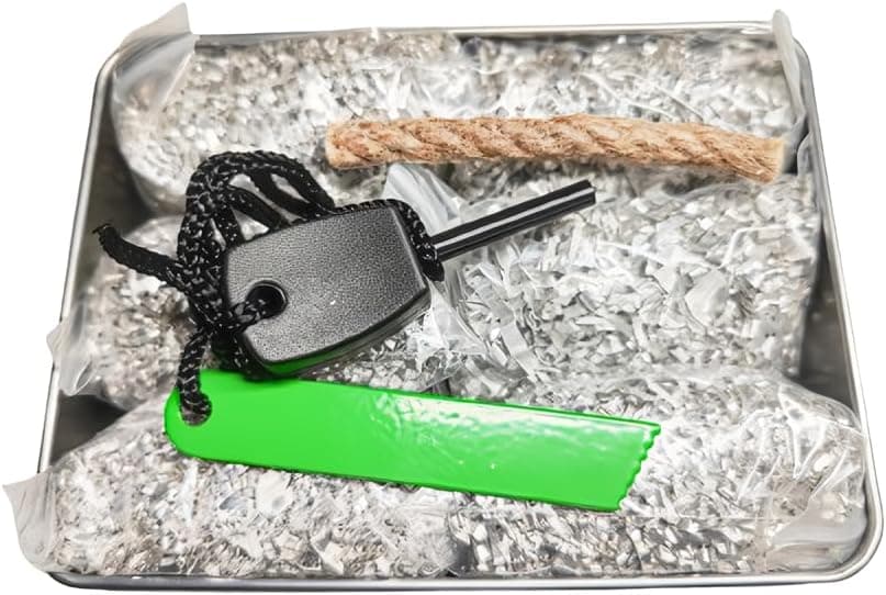 eGreen Magnesium Fire Starter Survival Kit with Ferro Rod & Waxed Tinder