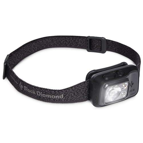 BLACK DIAMOND Spot 400-R Headlamp, Rechargeable, Dimmable, Bright, Graphite | 400 lumens, Red Night Vision, Brightness Memory, PowerTap, Battery Meter Tracks Runtime, Integrated Rechargeable Battery
