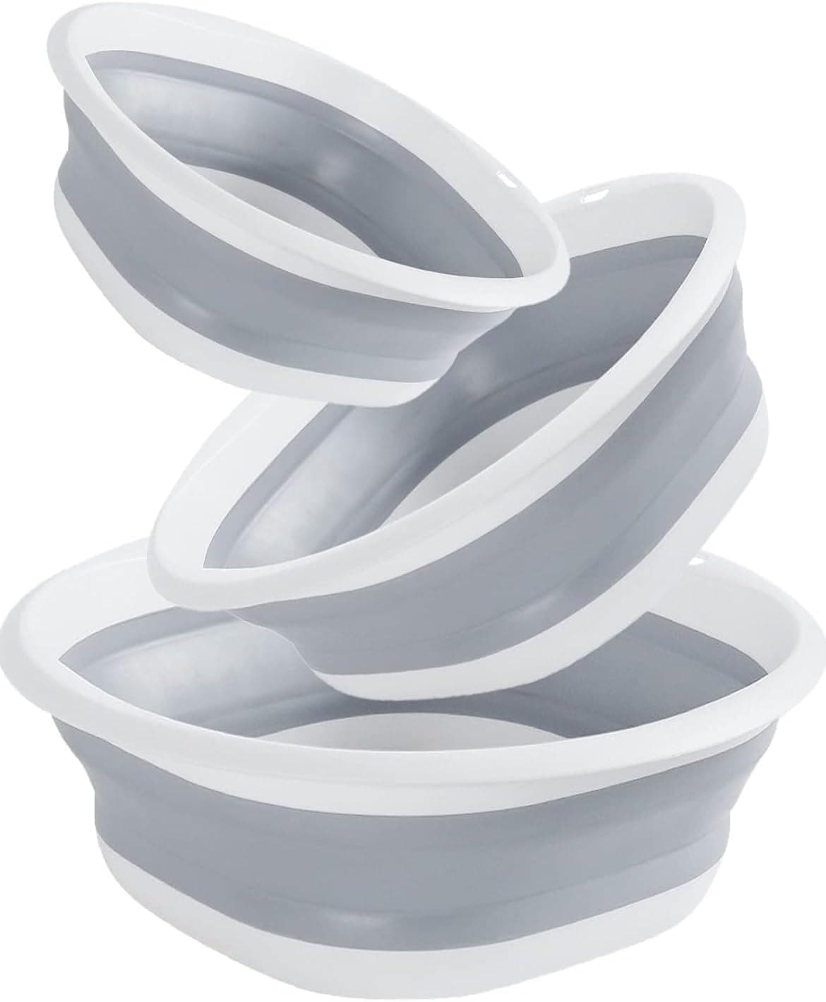 Multipurpose Foldable Collapsible Washbasin Lightweight Portable Basin for Camping Sink and RV Sinks (Set of 3, S,M,L)