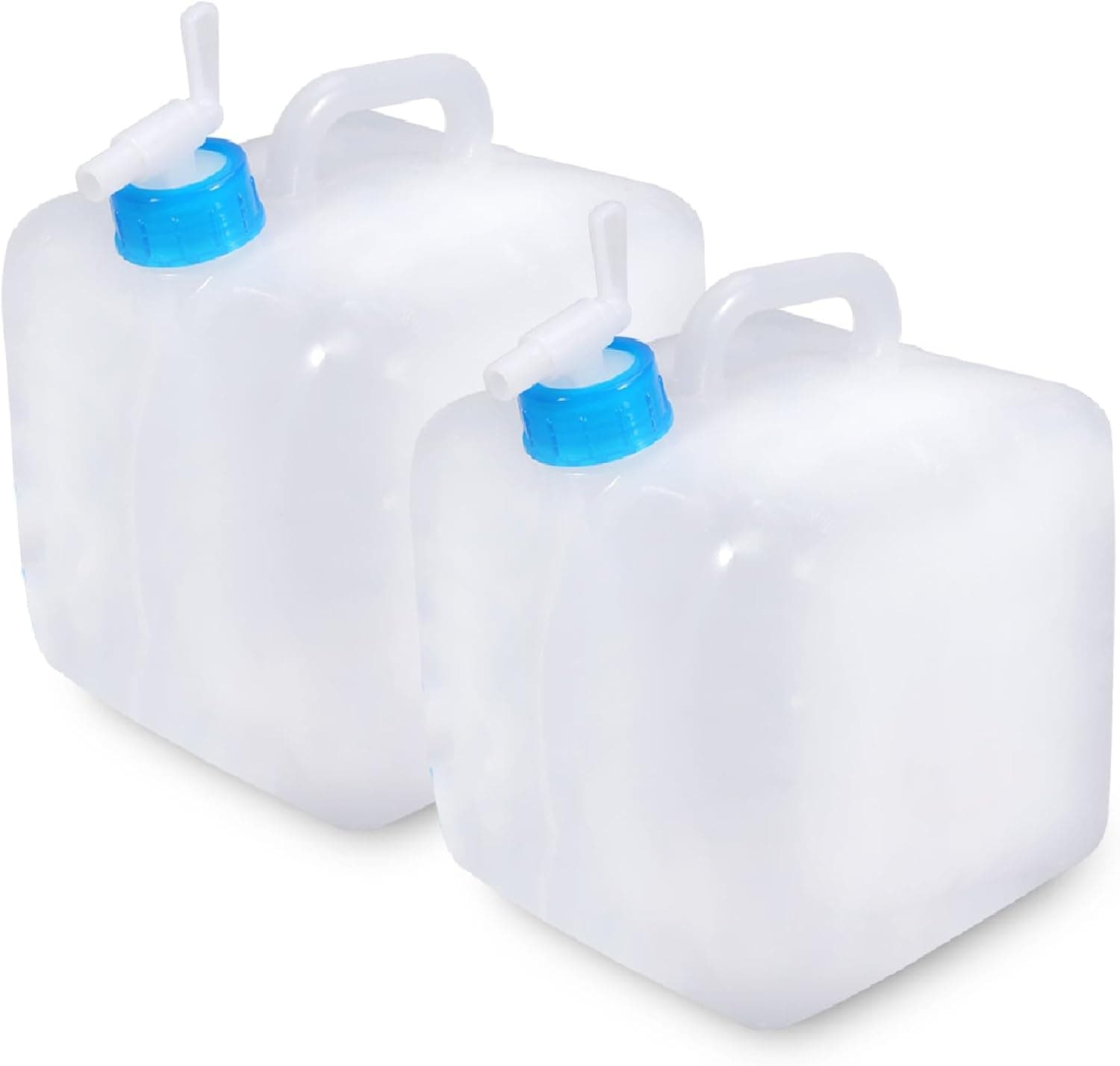 BEWBBAT 2 Pack 5.3 Gallon Collapsible Water Container with Spigot, Camping Water Jug