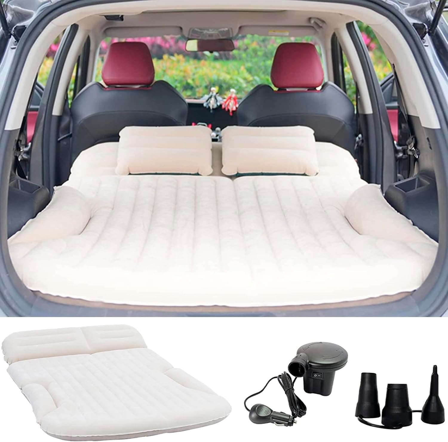 KMZ SUV Air Mattress Double-Sided Flocking w 2 Pillows and Pump