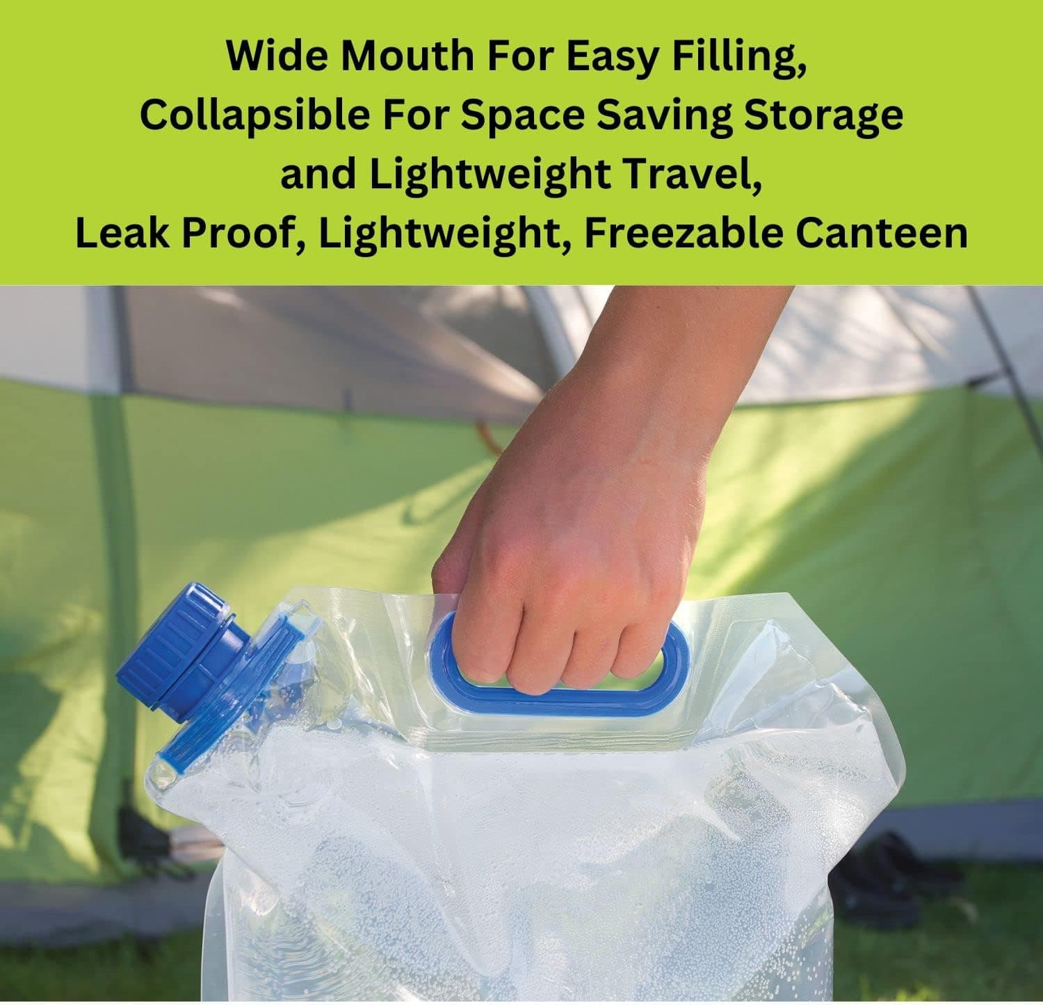 Camping Water Container 2 Gallon Collapsible Water Jug, Portable for Travel and Survival