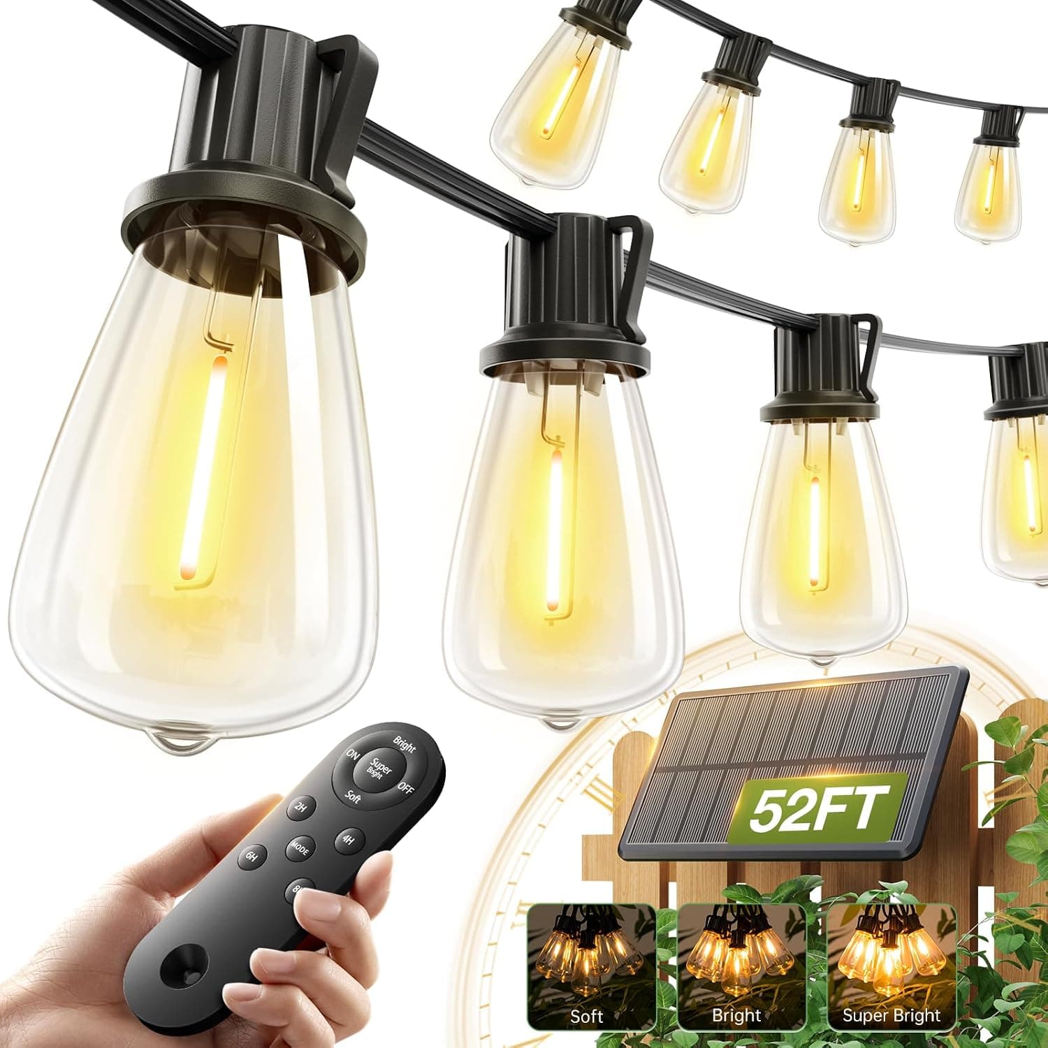 ADDLON Solar Camping String Lights 54ft