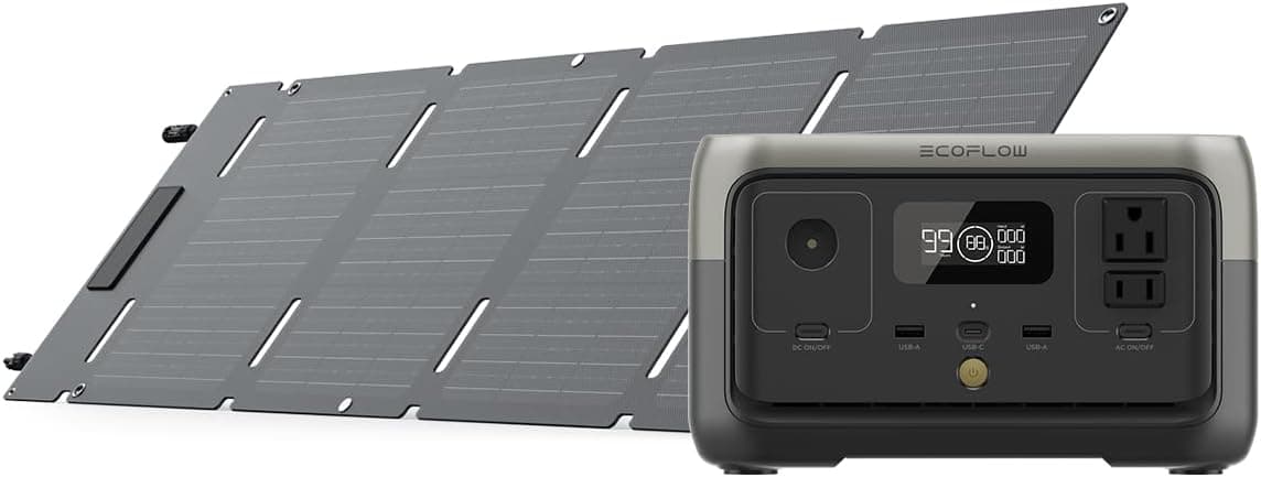 EcoFlow RIVER 2 Portable Power Station 256Wh with Solar Panel