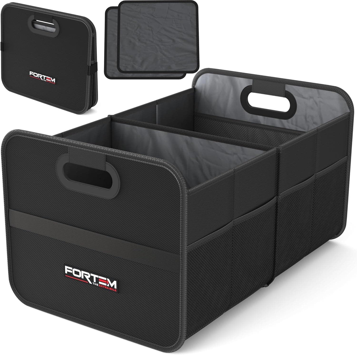 FORTEM Car Trunk Organizer Collapsible Two-Compartment 45L