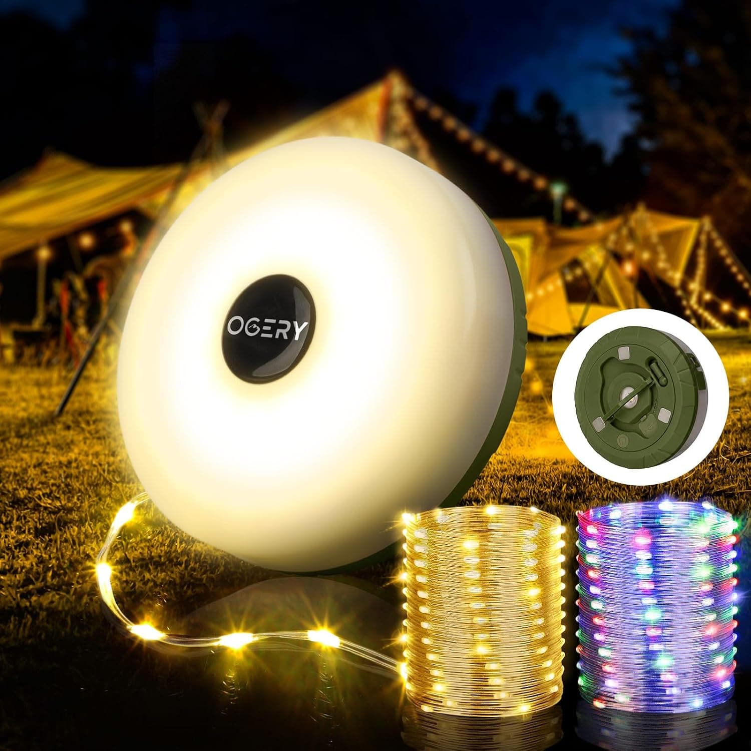 OGERY Camping String Lights 8 Modes with Power Bank