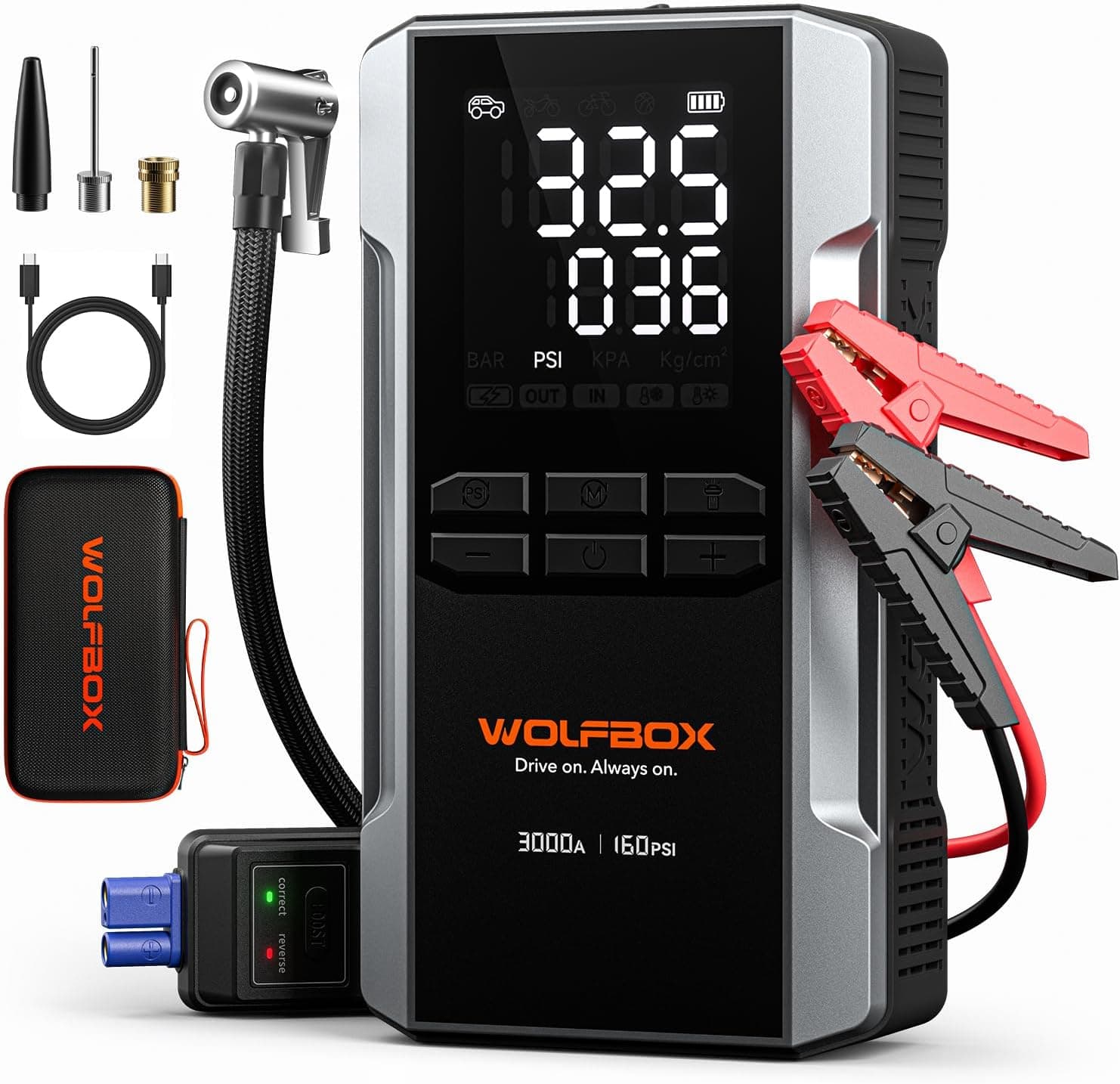 WOLFBOX MegaVolt16 Air Jump Starter with Air Compressor