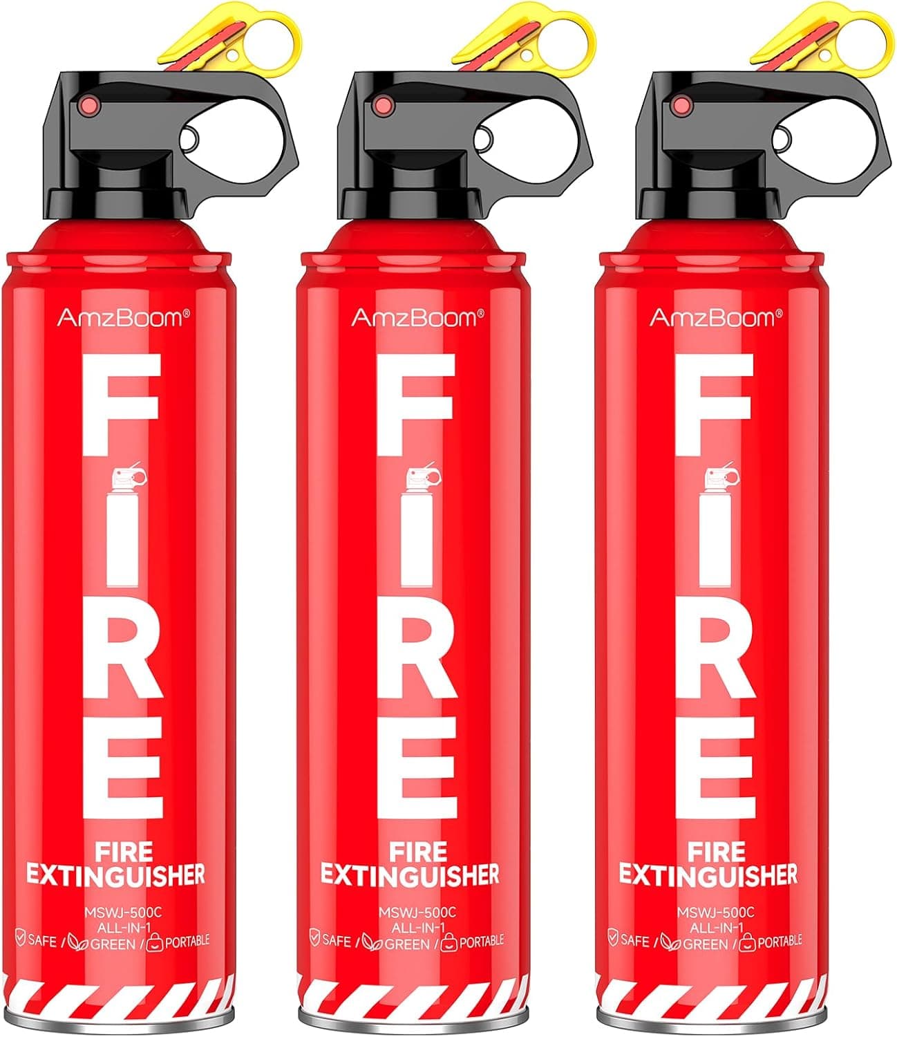 AmzBoom Fire Extinguisher for Home, Car, Kitchen, and Boat 3-Pack, Portable Extinguishing Aerosol Spray