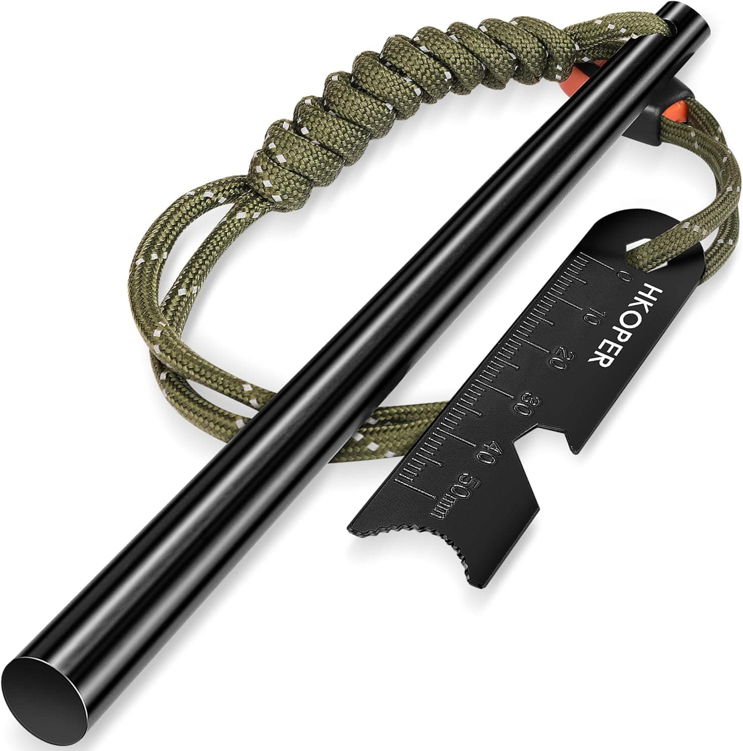 Hkoper Ferro Rod Fire Starter with Striker 6" Survival Tool