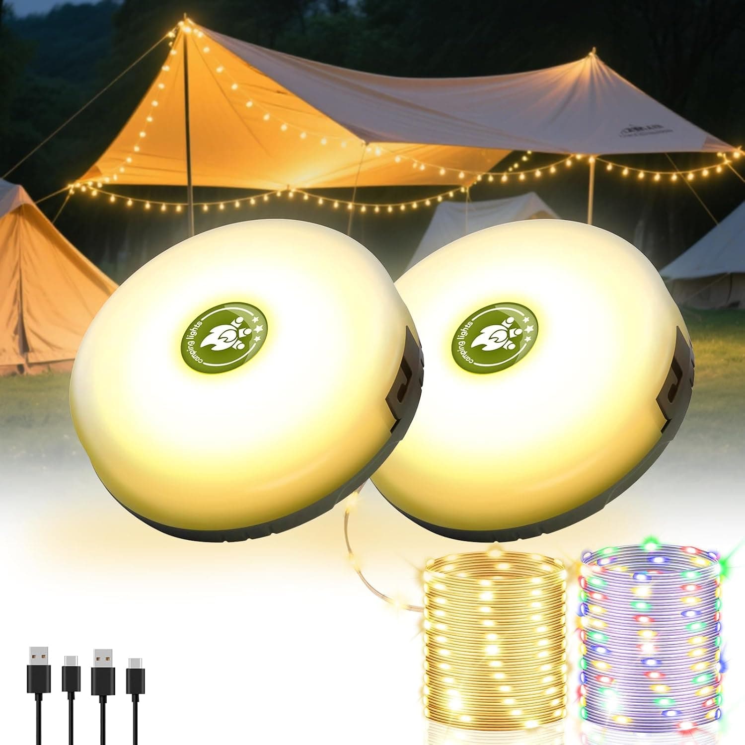 STAARICC Camping String Lights 2 Pack