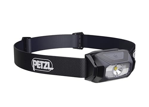 PETZL TIKKINA Headlamp - Black | Compact, Easy-to-Use 300 Lumen Light, Designed for Hiking, Climbing, Running, & Camping
