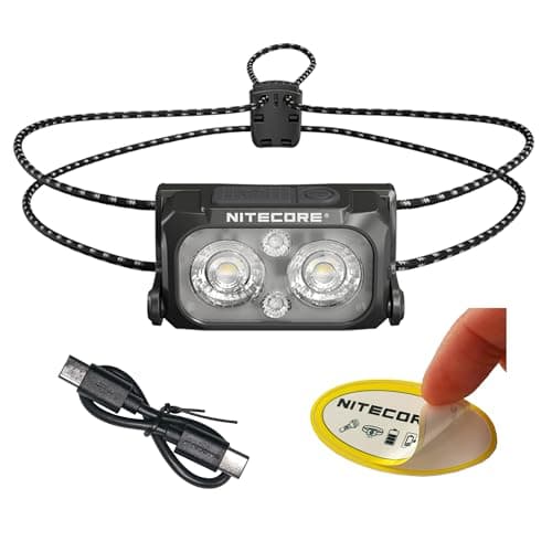 Nitecore NU25 UL 400 Lumens Ultra Lightweight Headlamp, USB-C Rechargeable Sticker for Back Packing, Camping and Running