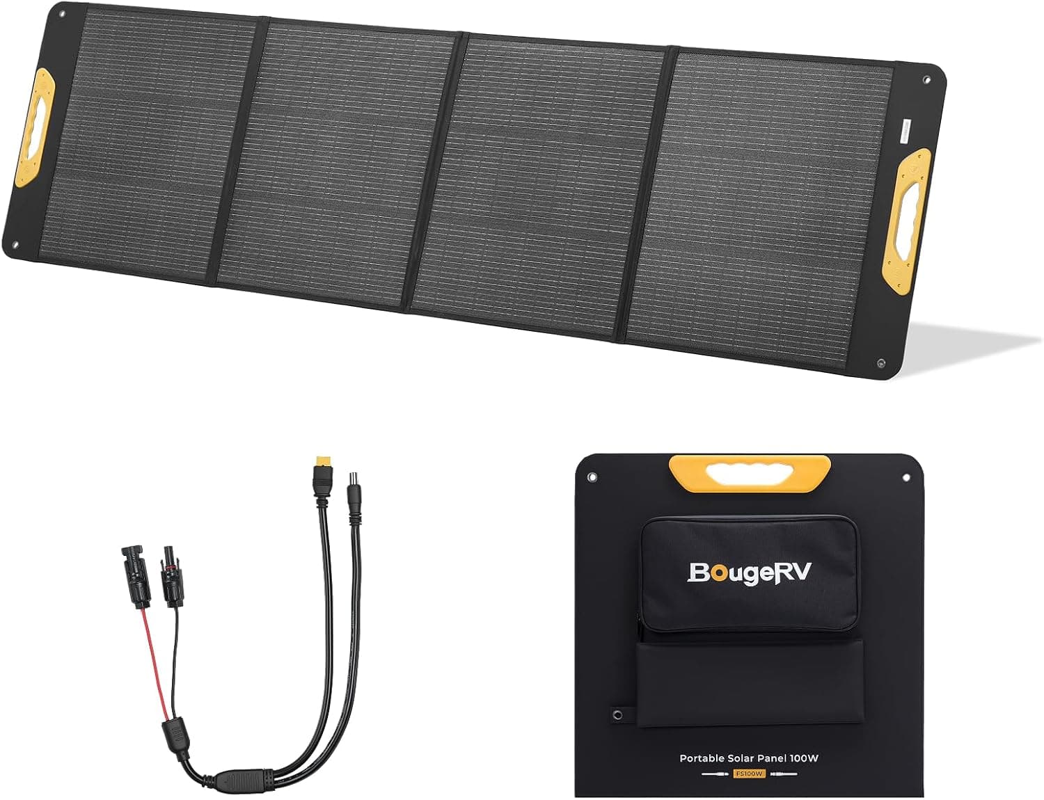 BougeRV 200W Portable Fiberglass Solar Panel Foldable
