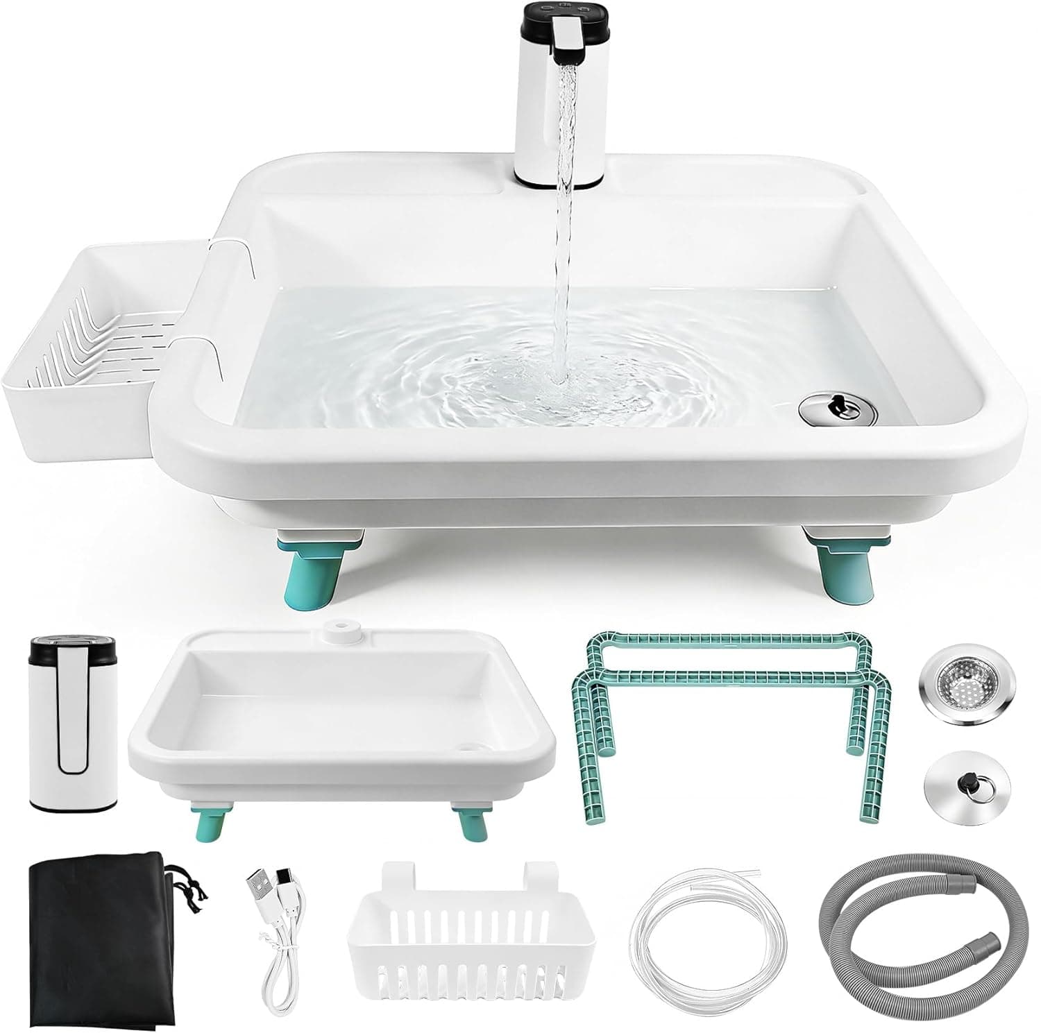 Portable Sink for Camping, Outdoor Wash Station with Electronic Faucet