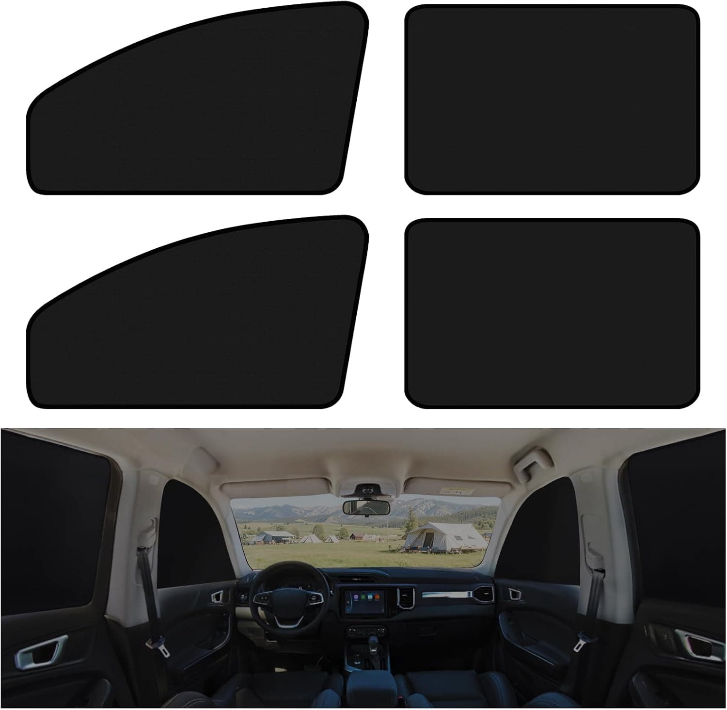 XCBYT Magnetic Blackout Car Window Shades (4 Pack)