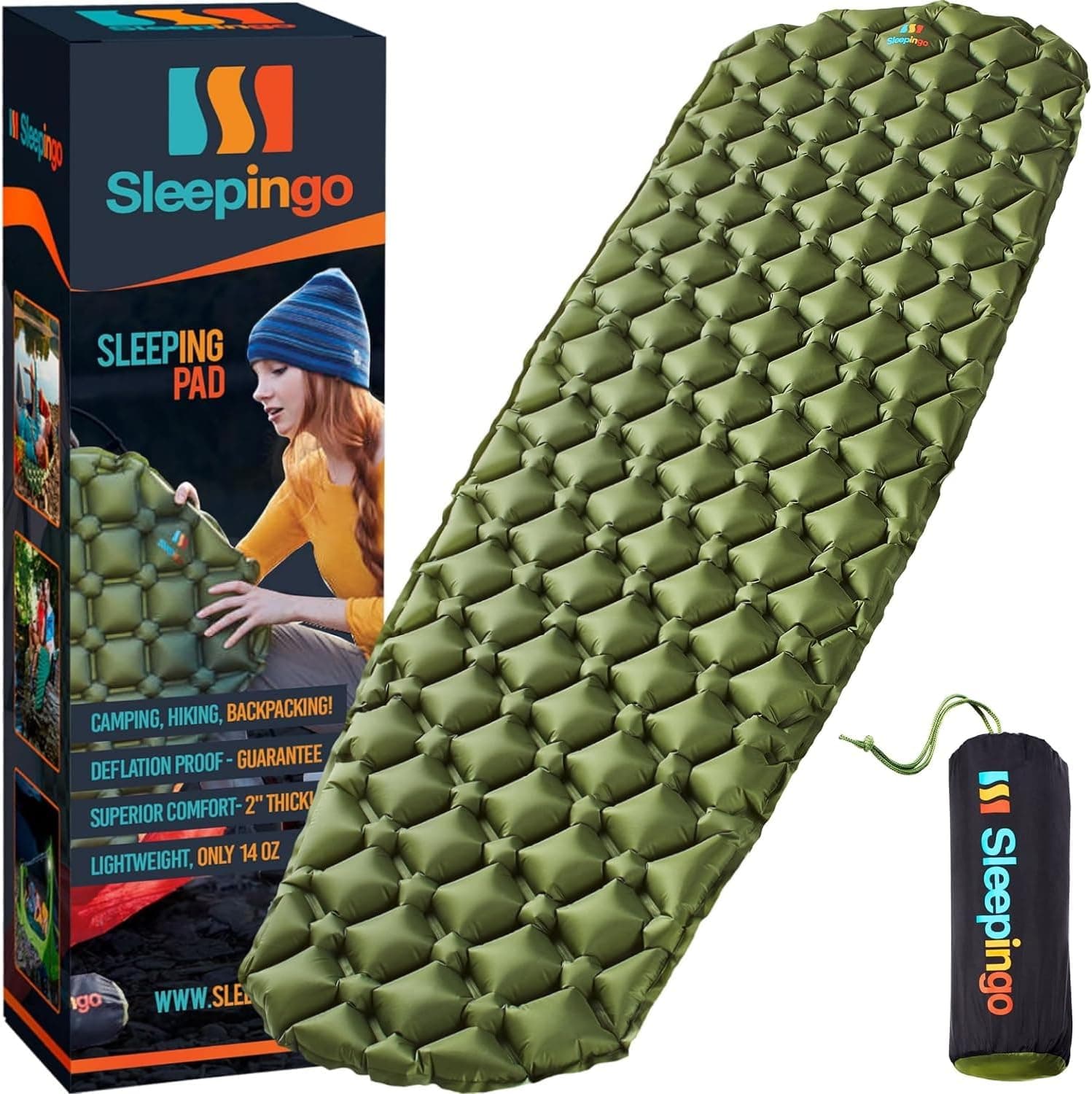 Sleepingo Camping Sleeping Pad (Ultralight, 2 in)